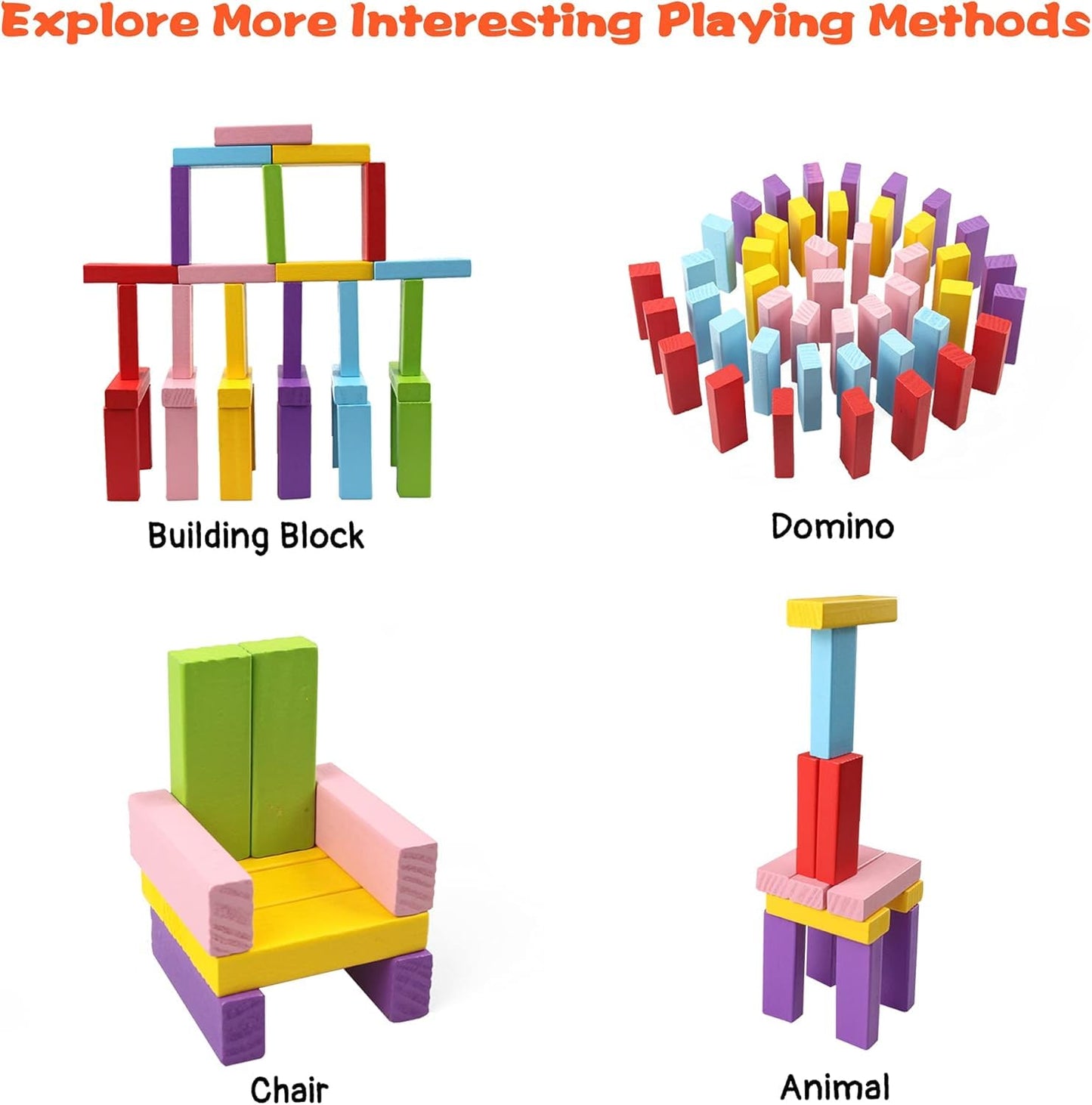 Wooden Tumbling Tower Game – 54 Blocks & 2 Dice
