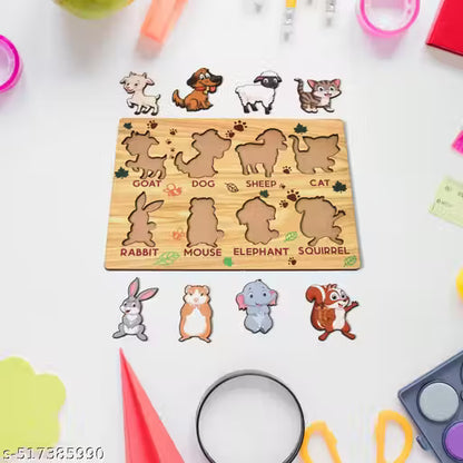 Wooden Puzzle Game – Learn Animal Names