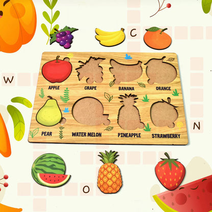 Wooden Puzzle Game – Learn Fruit Names