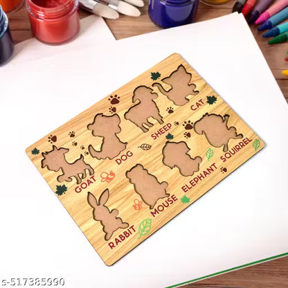 Wooden Puzzle Game – Learn Animal Names