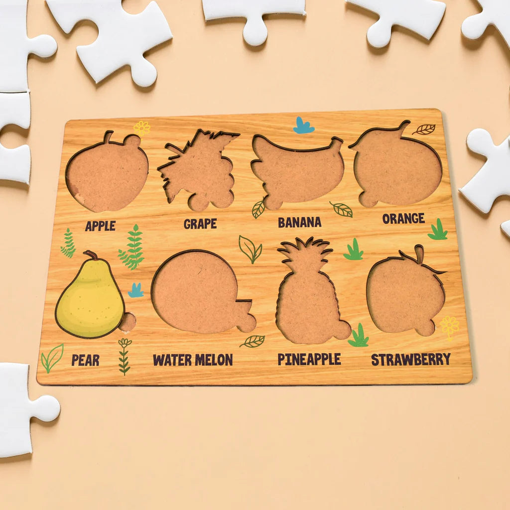 Wooden Puzzle Game – Learn Fruit Names