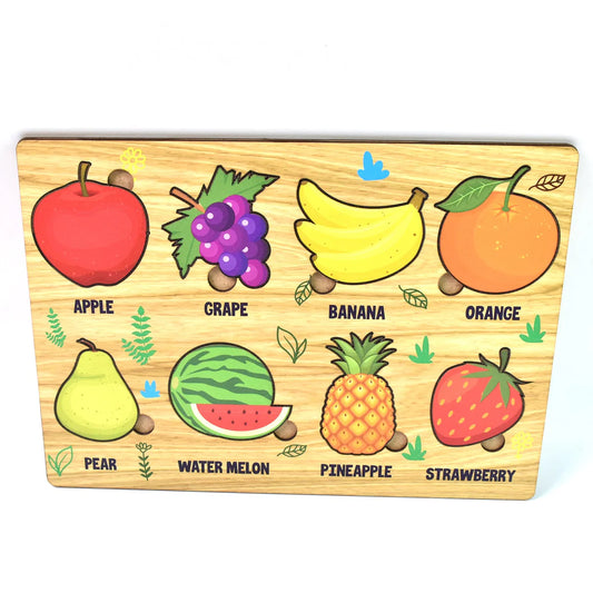 Wooden Puzzle Game – Learn Fruit Names