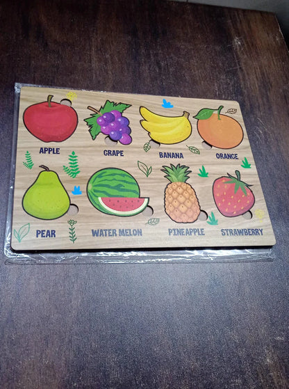 Wooden Puzzle Game – Learn Fruit Names