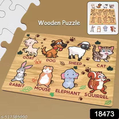 Wooden Puzzle Game – Learn Animal Names