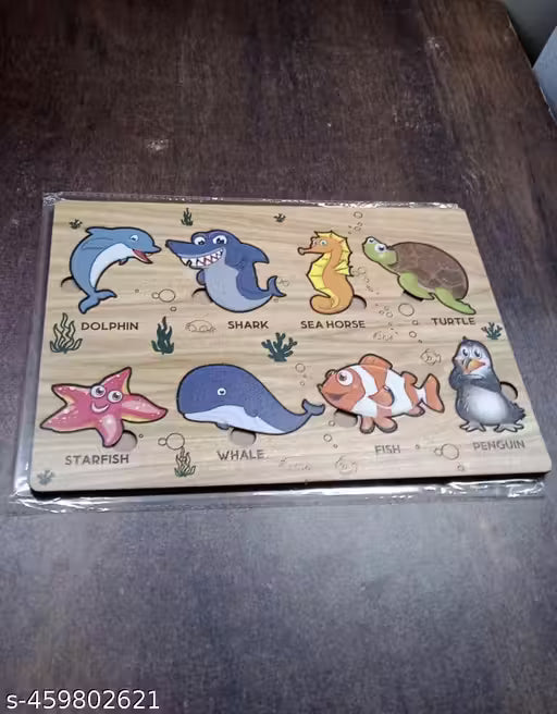 Wooden Puzzle Game – Learn Seawater Animal Names