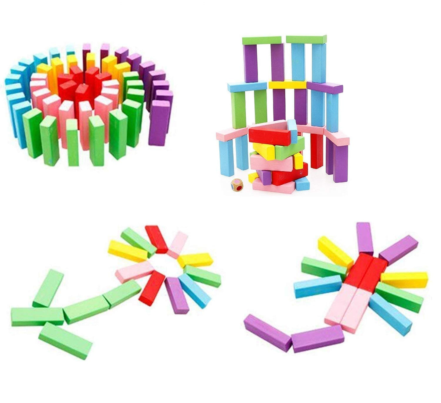 Wooden Tumbling Tower Game – 54 Blocks & 2 Dice