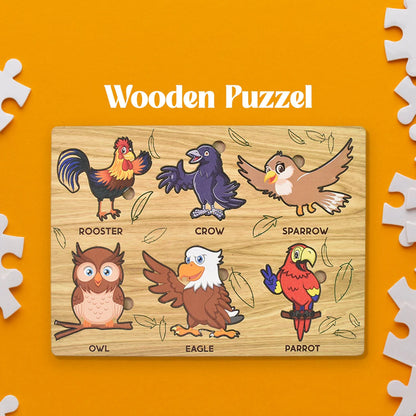 Wooden Puzzle Game – Learn Bird Names
